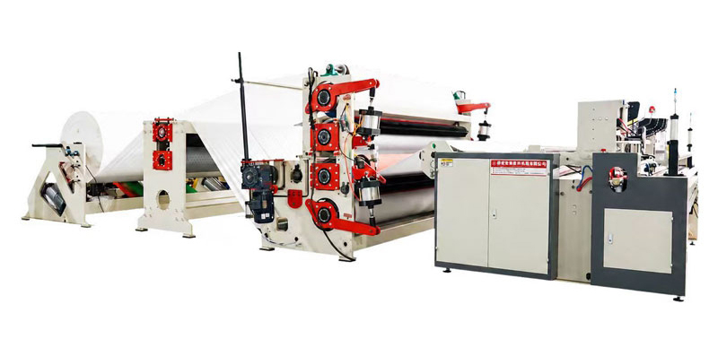 gluing composite embossing rewinding all in one machine